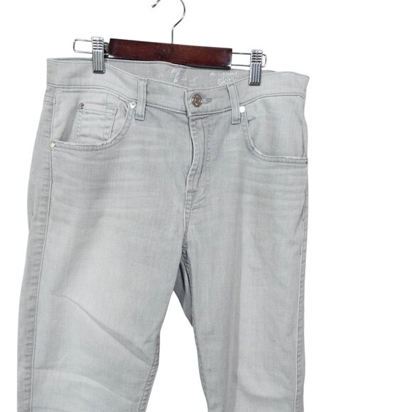 7 For All Mankind Relaxed Skinny W 27 L 25 Gray Jeans Faded - Picture 13 of 14